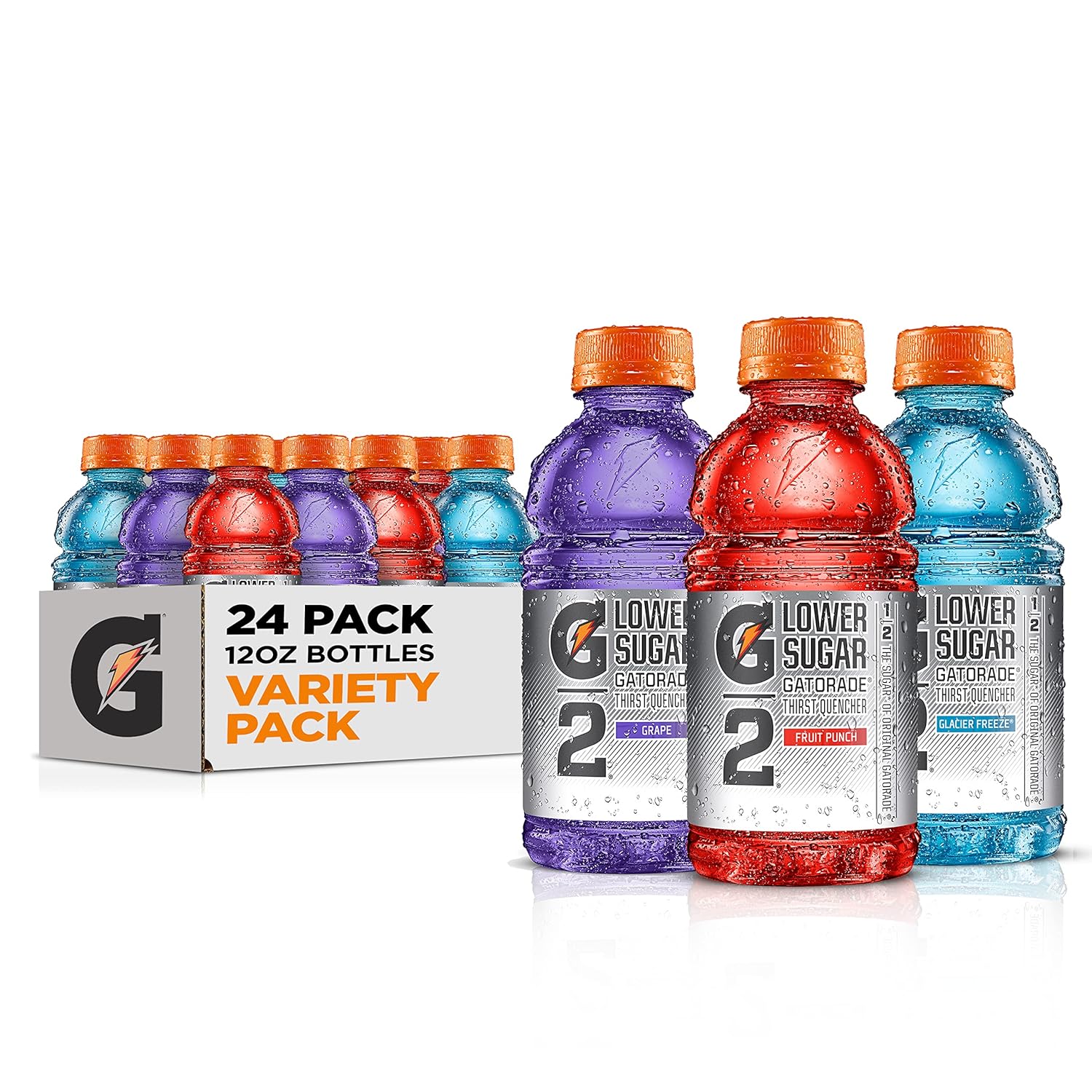 Gatorade G2 Thirst Quencher, 3 Flavor Variety Pack, 12oz Bottles (24 Pack)-0