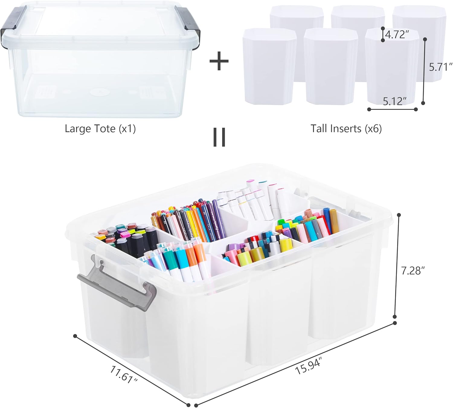 Citylife 17 QT Plastic Storage Bins Clear Storage Box with Lids Multipurpose Stackable Storage Containers for Organizing Tool, Craft, Crayon-1