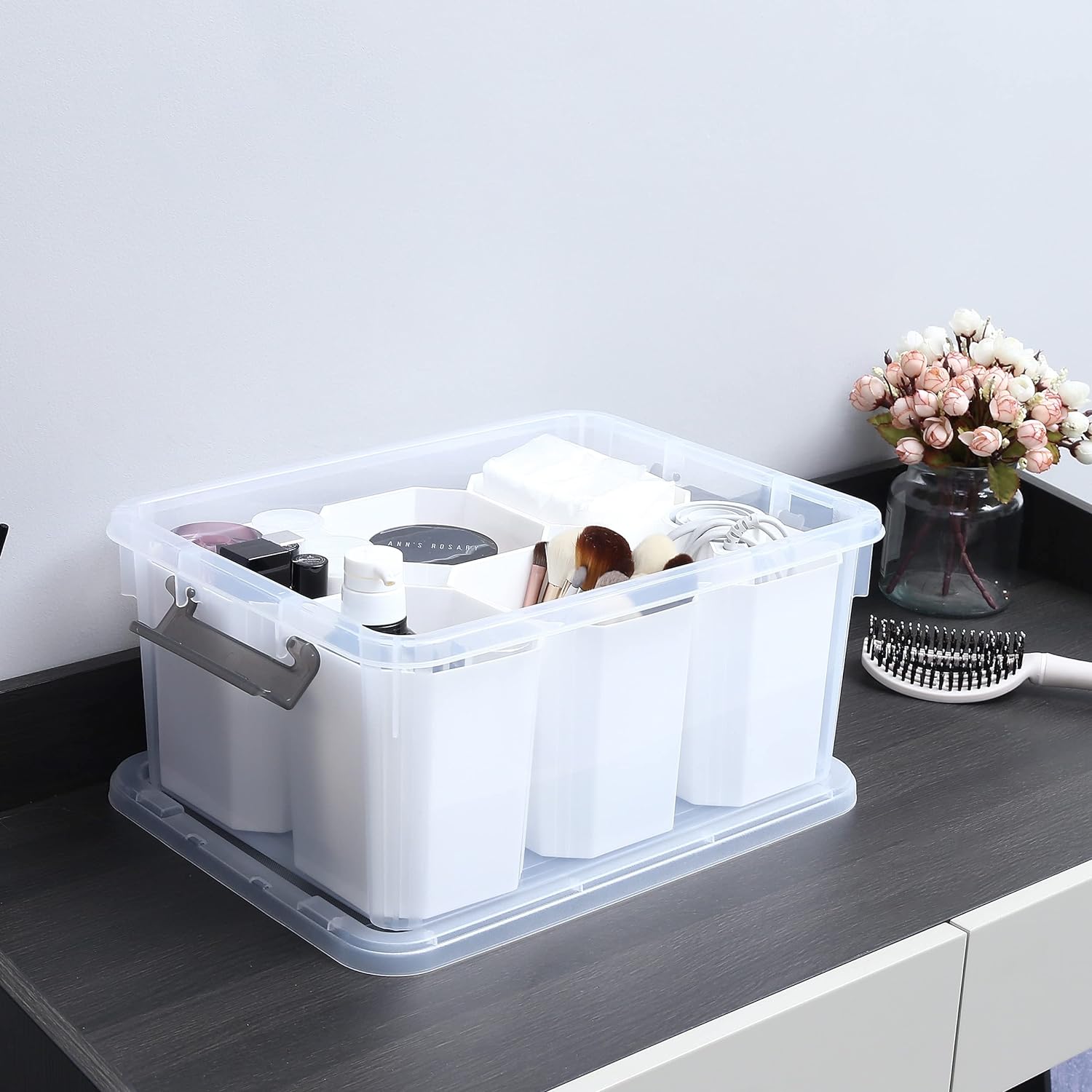 Citylife 17 QT Plastic Storage Bins Clear Storage Box with Lids Multipurpose Stackable Storage Containers for Organizing Tool, Craft, Crayon-4