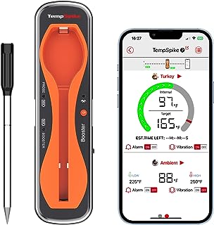 ThermoPro TempSpike 500FT Wireless Meat Thermometer, Bluetooth Meat Thermometer Wireless for Turkey Beef Lamb, Meat Thermometer Digital Wireless for Rotisserie Sous Vide BBQ Oven Smoker Thermometer