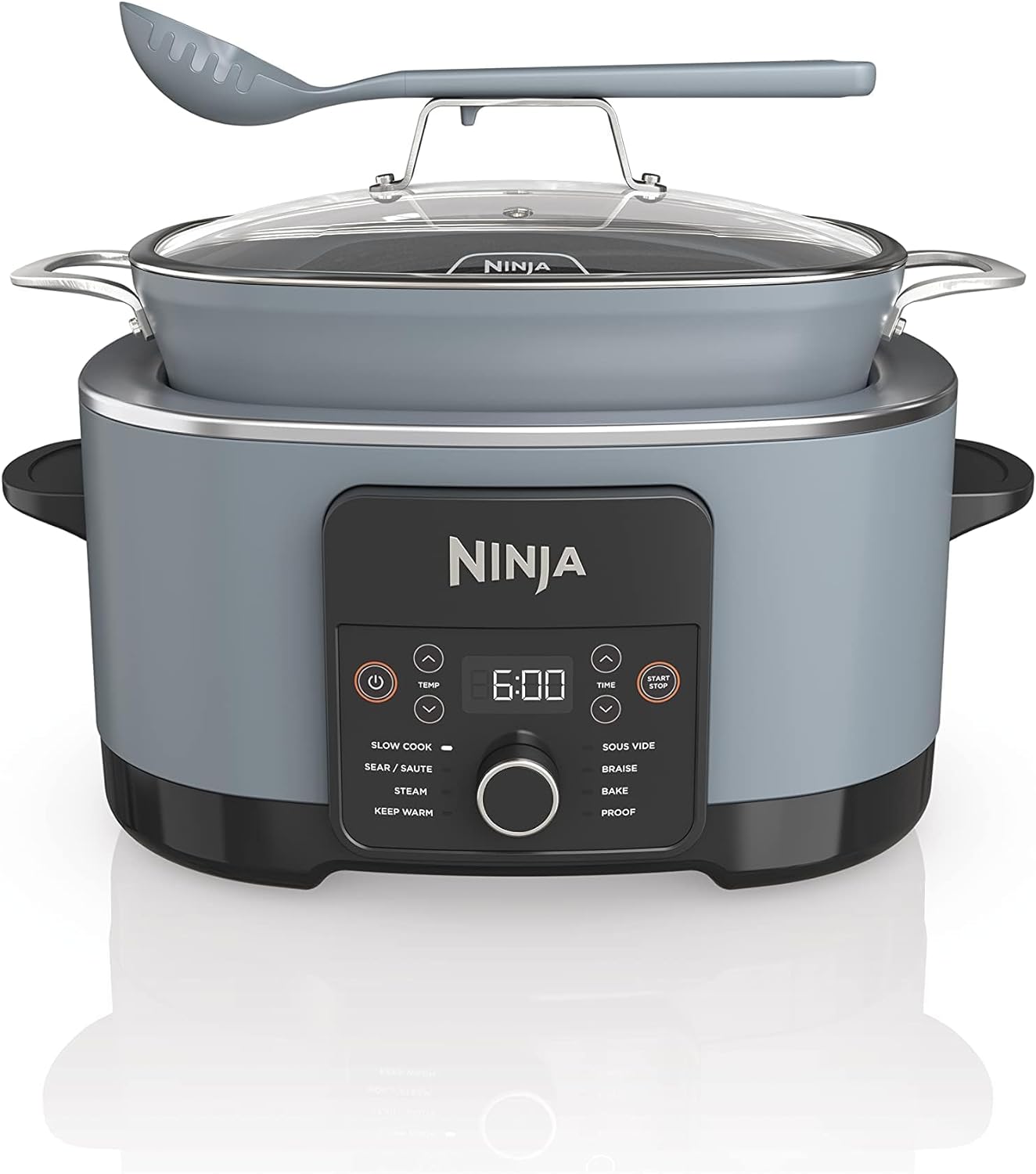 Ninja MC1001 Foodi PossibleCooker PRO 8.5 Quart Multi-Cooker, with 8-in-1 Slow Cooker, Dutch Oven, Steamer, Glass Lid Integrated Spoon, Nonstick, Oven Safe Pot to 500°F, Sea Salt Gray-0