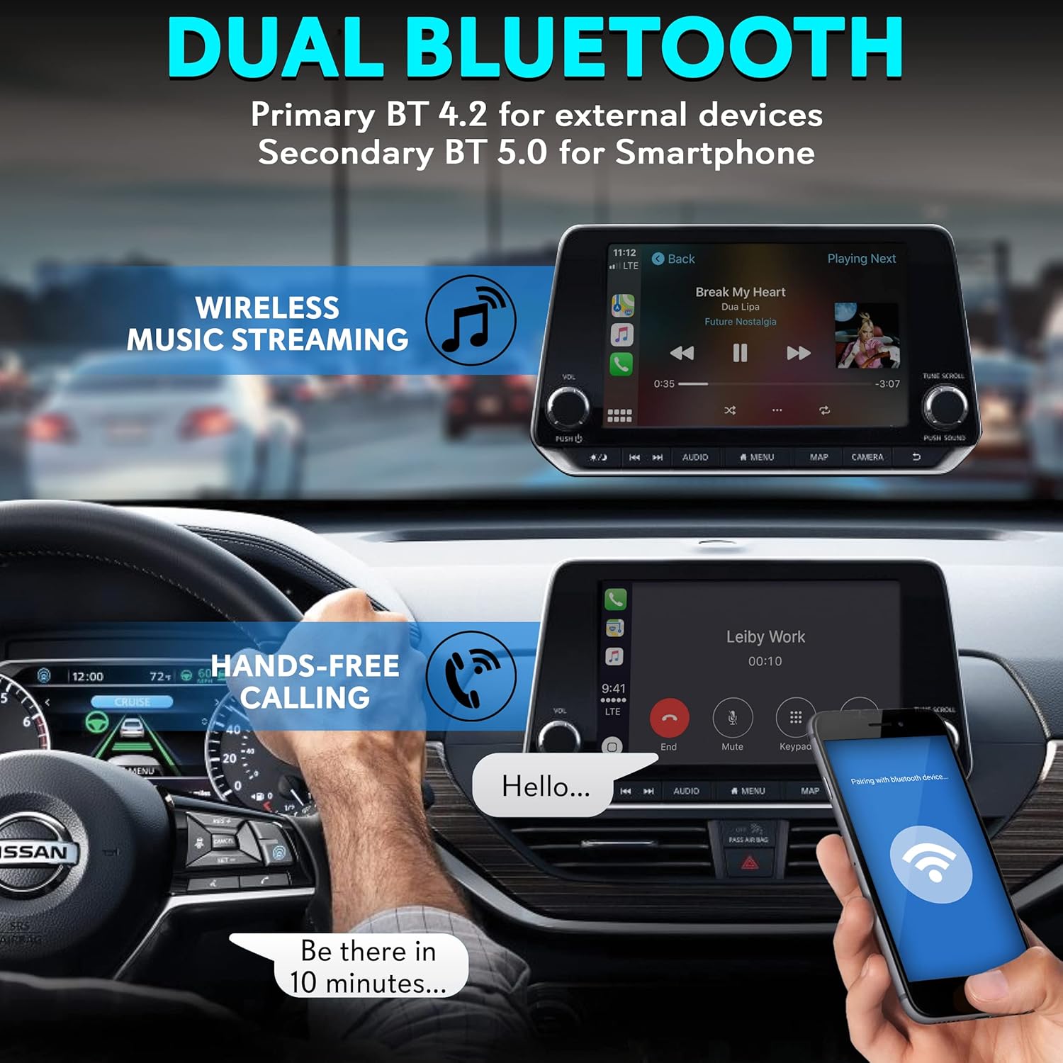 PyleUsa Wireless CarPlay Android Auto Multimedia Video Box,4GB RAM 64GB ROM,2.4GHz,5GHz Dual Band WiFi BT,Octa Core 64Bit,4K Full HD,H.265,USB3.0 Android Box,Screen Mirroring, Install Android Apps-4