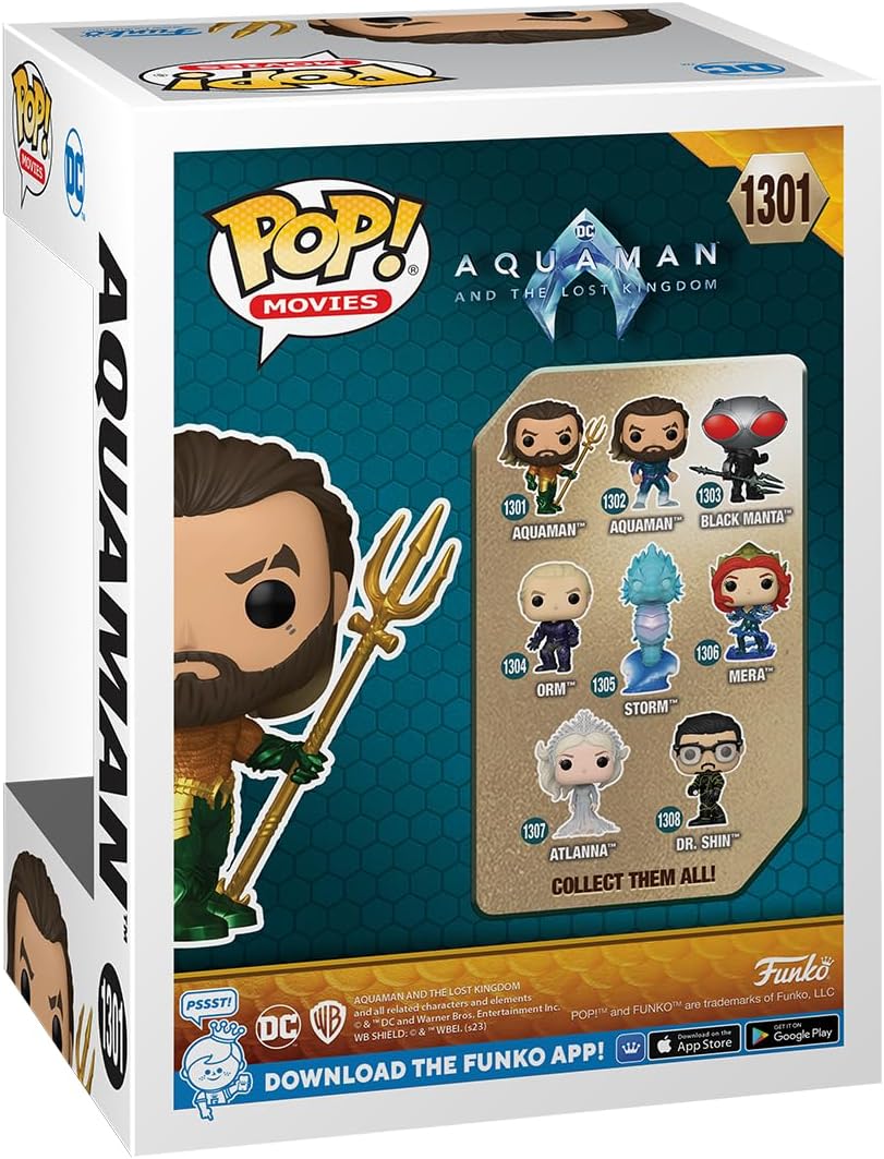 Funko Pop! Movies: Aquaman and The Lost Kingdom - Aquaman Diamond Glitter, Amazon Exclusive-2