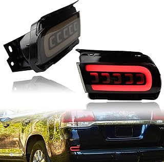 DRL Smoked LED Rear Bumper Fog Light Daytime Running Lamp Amber Sequential LED Turn Signal Light Function Compatible with Toyota Land Cruiser PRADO FJ150 2010 Plug and play (SMOKED 2010-2020)