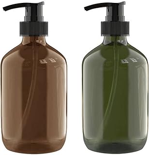 2 PCS 10 OZ Pump Bottle Plastic Pump Lotion Dispenser Empty Bottles for Shampoo Lotion Body Wash, Multicolor