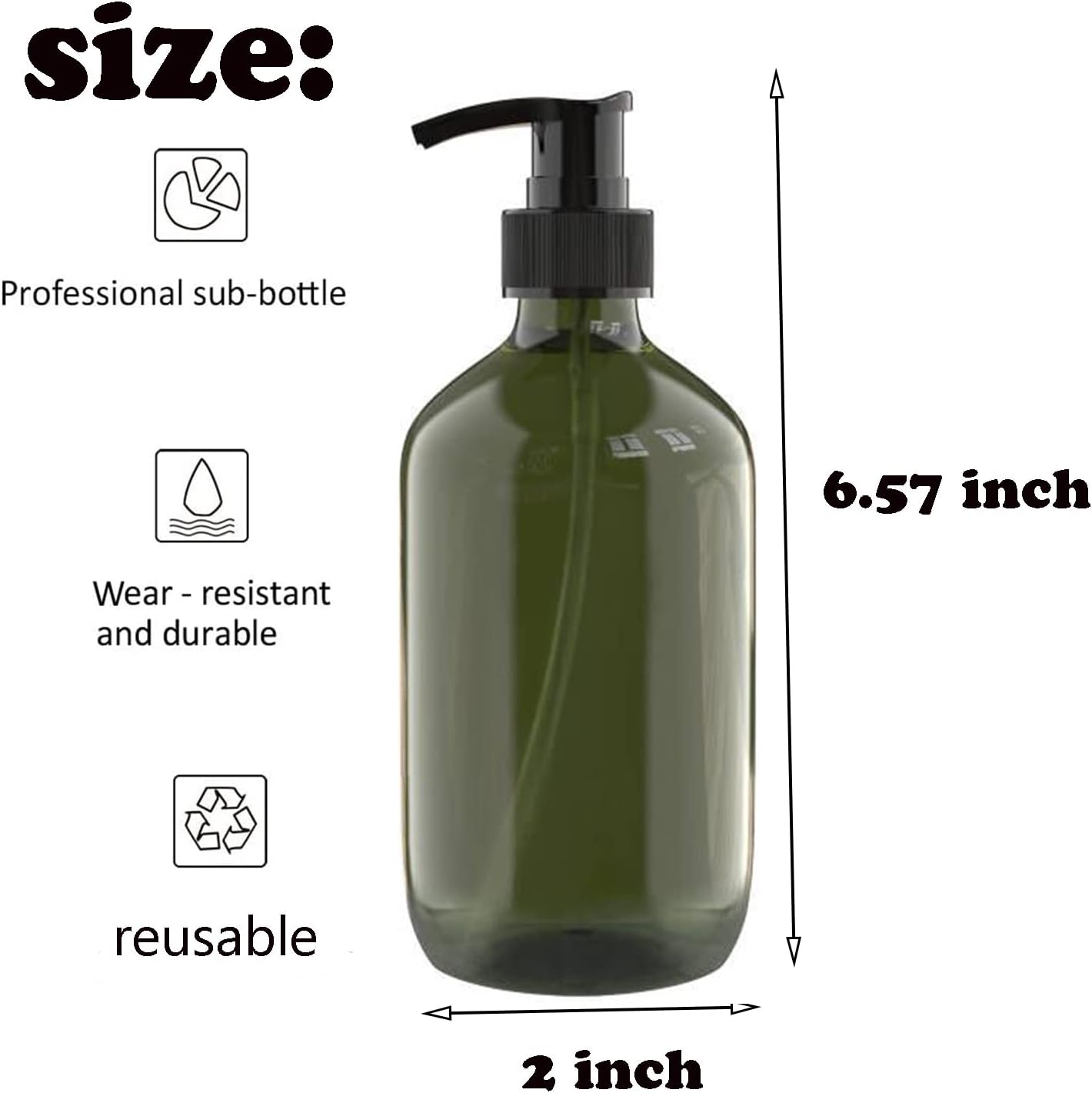 2 PCS 10 OZ Pump Bottle Plastic Pump Lotion Dispenser Empty Bottles for Shampoo Lotion Body Wash, Multicolor-1