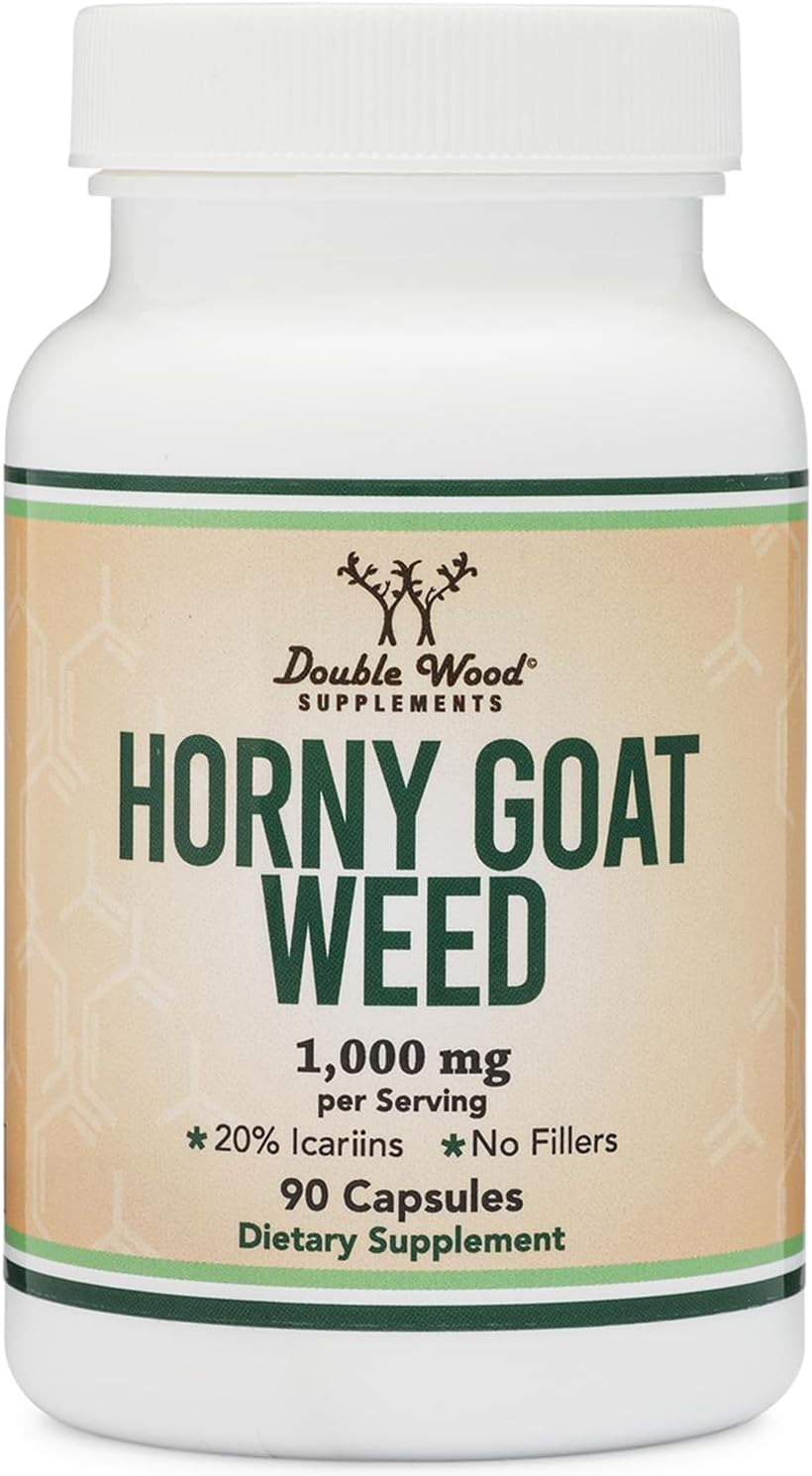 Horny Goat Weed for Men and Women - No Fillers (Max Strength Epimedium Std. to 20% Icariins) 1,000mg per Serving, 90 Capsules (Male Enhancing Supplement) by Double Wood-4