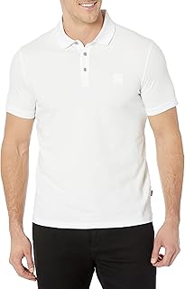 BOSS Men's Square Patch Logo Slim Fit Pique Polo Shirt