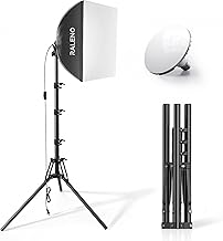 RALENO Softbox Lighting Kit, 16'' x 16'' Photography Lighting for TikTok with LED Bulb (50W | 5500K | 97 CRI | TLCI≥97), Continuous Lighting for Video Recording & Photography Shooting | Model: PS075