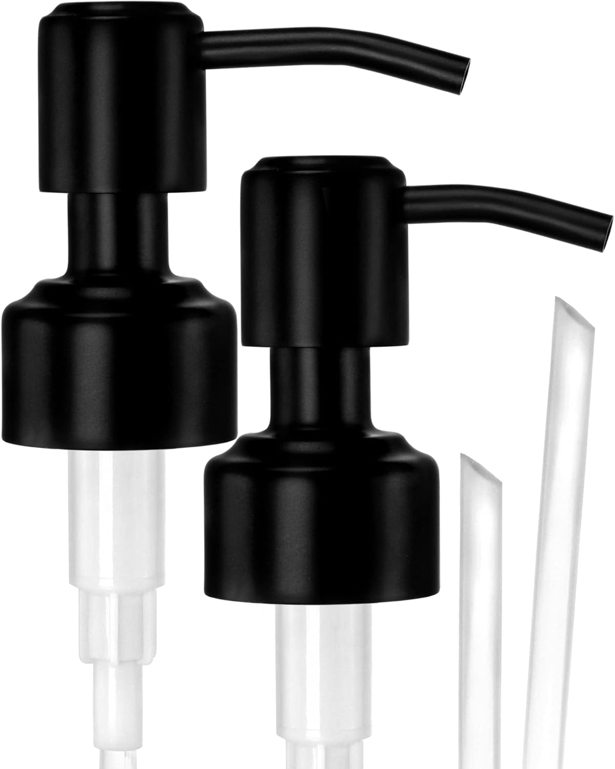 JASAI Durable 304 Stainless Steel Soap Dispenser Pump, Rustproof Black Satin Soap Dispenser Pump Replacement for Regular Mouth(2 Pack)-0