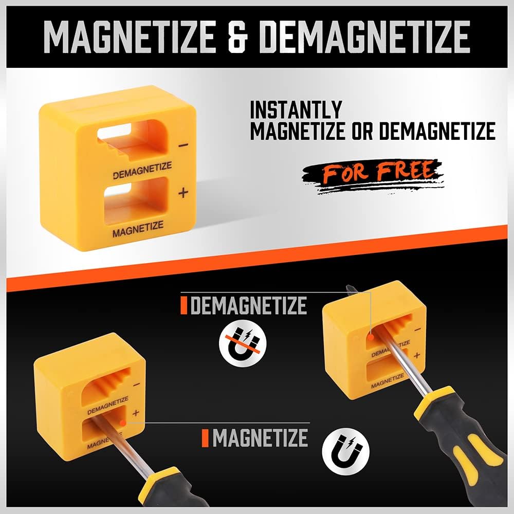 HORUSDY 11-Pieces Magnetic Screw driver, Magnetic 5 Phillips and 5 Flat Head Tips for Fastening and Loosening Seized-6