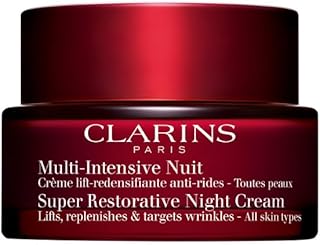 Clarins Super Restorative Night Cream | Anti-Aging Moisturizer For Mature Skin Weakened By Hormonal Changes | Illuminates & Densifies Skin | Lifts & Tones | Targets Spots & Wrinkles | 1.7 Ounces