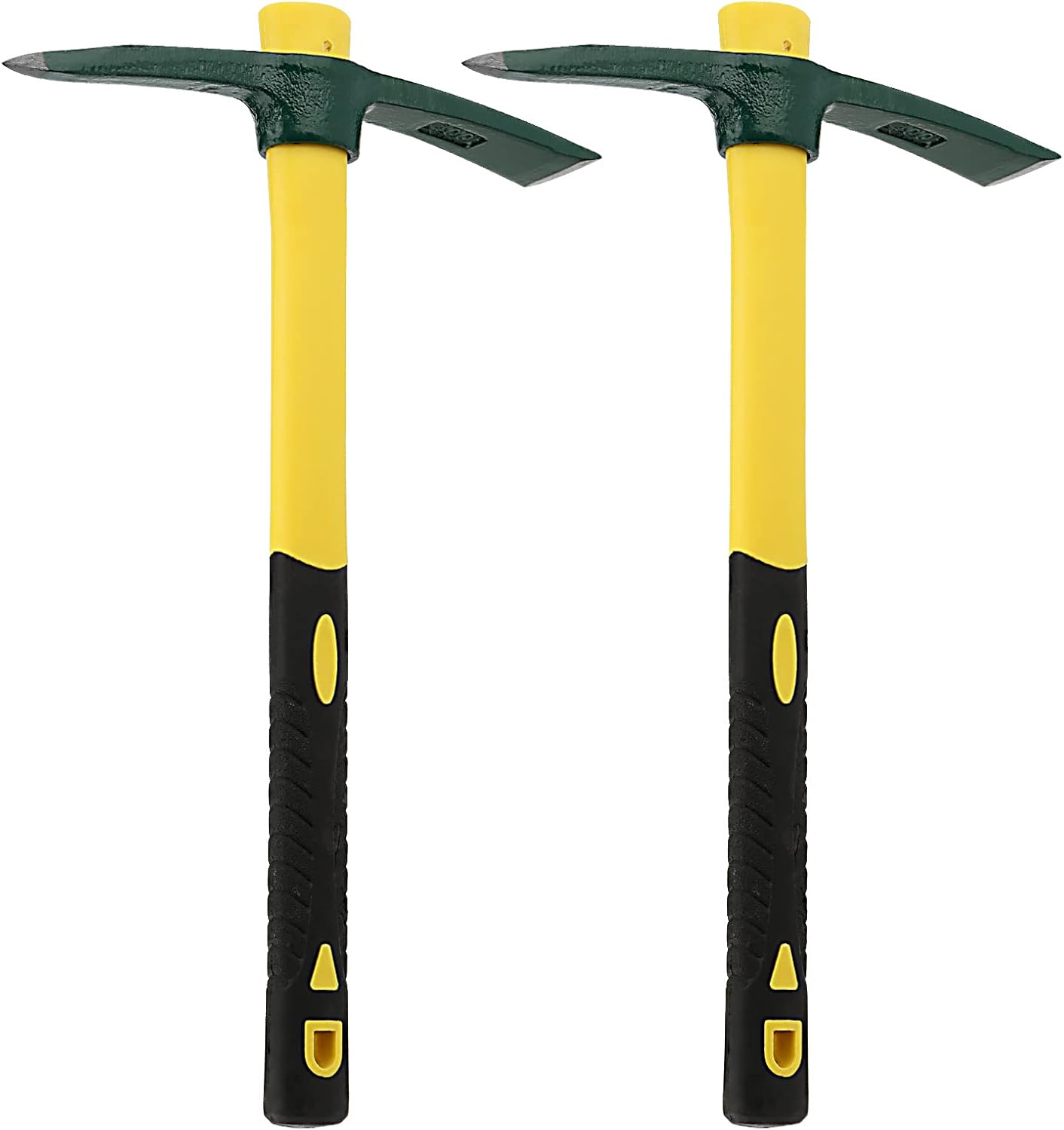 KEILEOHO 2 PCS 15 Inches Pick Mattock Hoe, Forged Weeding Garden Pick Axe with Fiberglass Handle, Weeding Mattock Hoe for Gardening, Loosening Soil, Camping-0