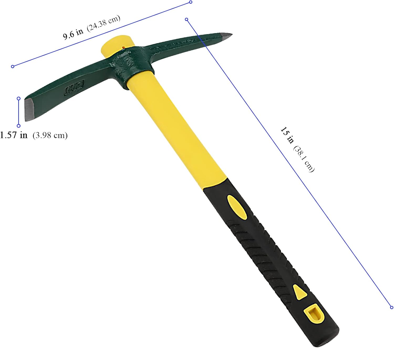 KEILEOHO 2 PCS 15 Inches Pick Mattock Hoe, Forged Weeding Garden Pick Axe with Fiberglass Handle, Weeding Mattock Hoe for Gardening, Loosening Soil, Camping-1