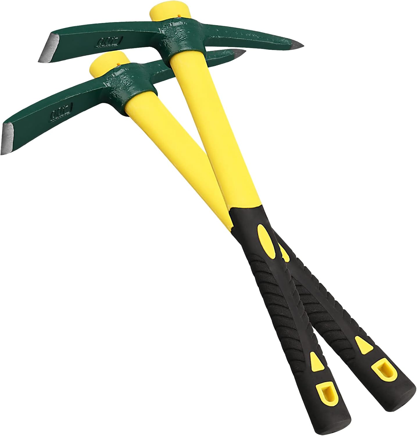 KEILEOHO 2 PCS 15 Inches Pick Mattock Hoe, Forged Weeding Garden Pick Axe with Fiberglass Handle, Weeding Mattock Hoe for Gardening, Loosening Soil, Camping-4