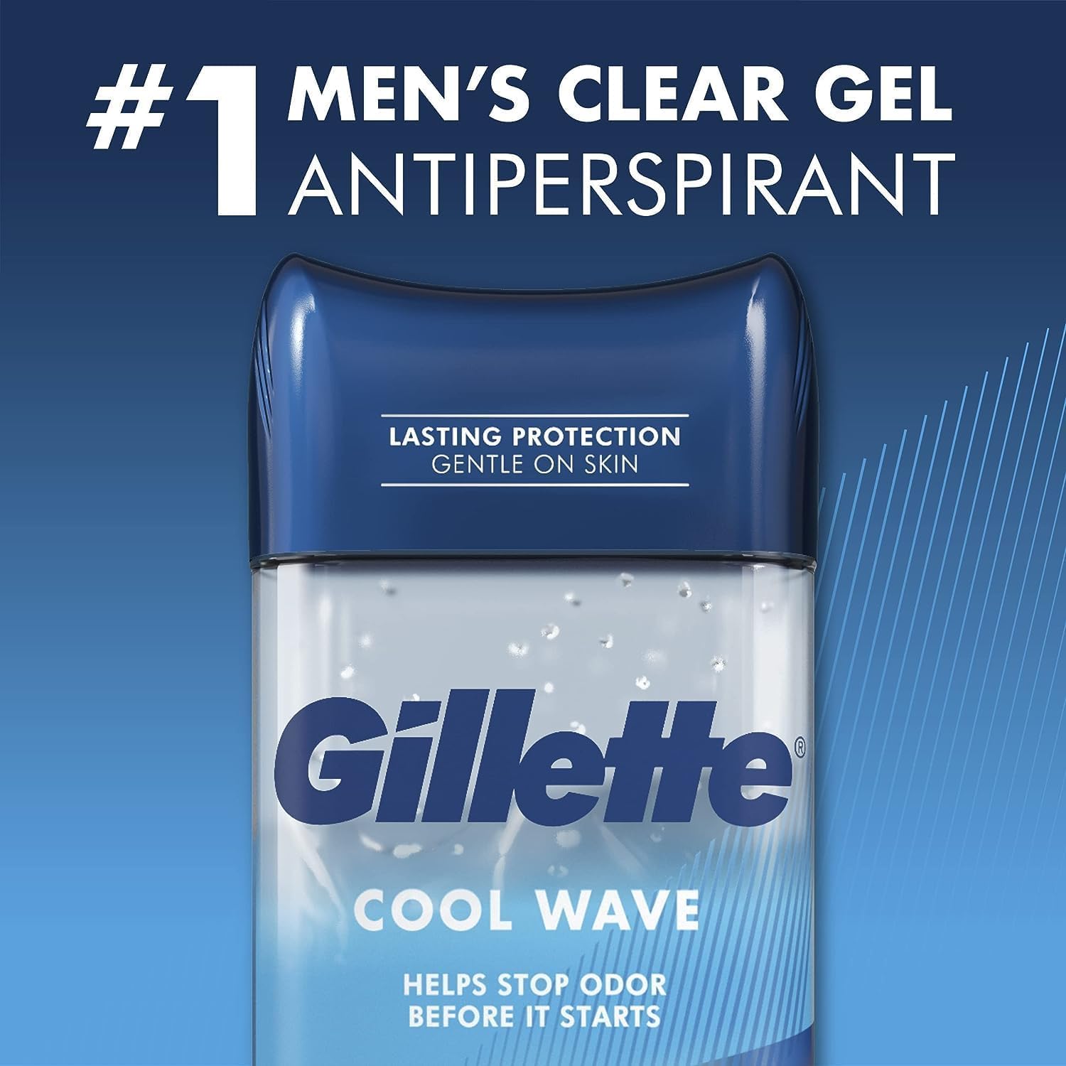 Gillette Antiperspirant and Deodorant for Men, 72-Hour Sweat Protection, Clear Gel, Cool Wave Scent, 3.8 oz (Pack of 4)-2