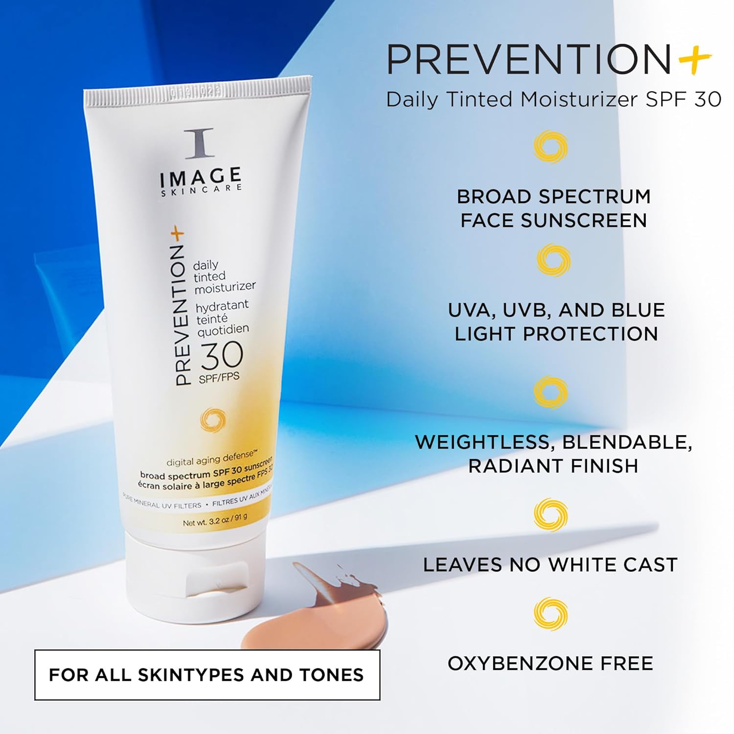 IMAGE Skincare, PREVENTION+ Daily Tinted Moisturizer SPF 30 Sunscreen, No White Cast, 3.2oz-1