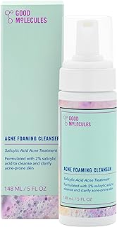 Good Molecules Acne Foaming Cleanser - Foam Anti-Acne Face Wash with Salicylic Acid BHA for Breakouts - Skincare for Face with Aloe and Witch Hazel