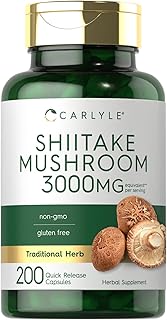 Carlyle Shiitake Mushroom Extract | 3000mg | 200 Capsules | Non-GMO, Gluten Free