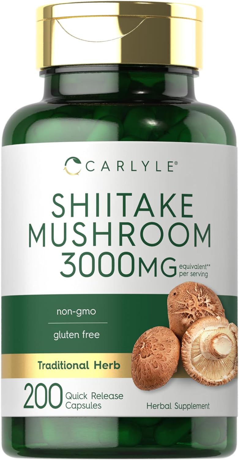 Carlyle Shiitake Mushroom Extract | 3000mg | 200 Capsules | Non-GMO, Gluten Free-0