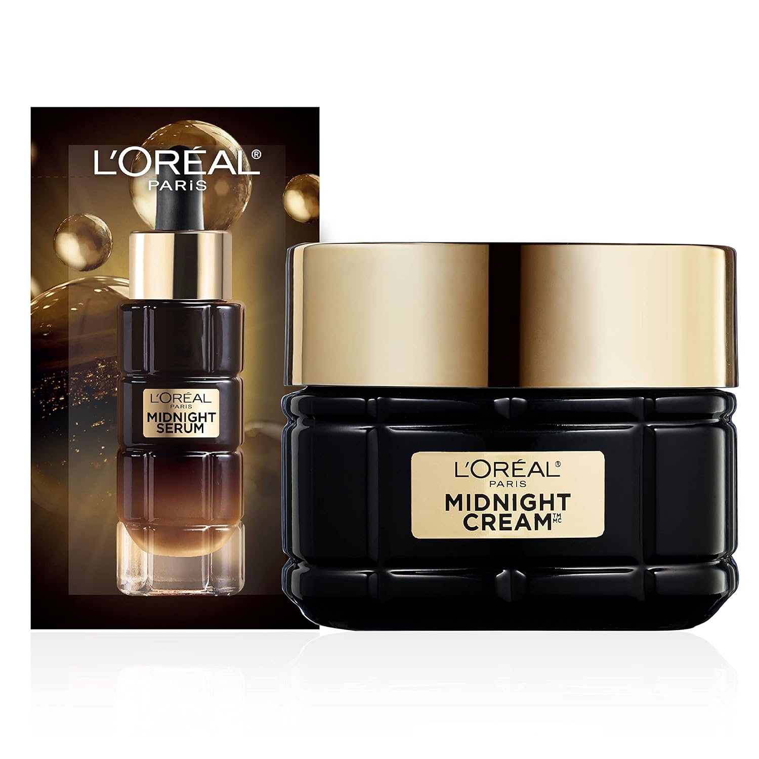 L'Oreal Paris Age Perfect Anti-Aging Midnight Cream, Reduce Wrinkles & Firm 1.7oz + Serum Sample-0