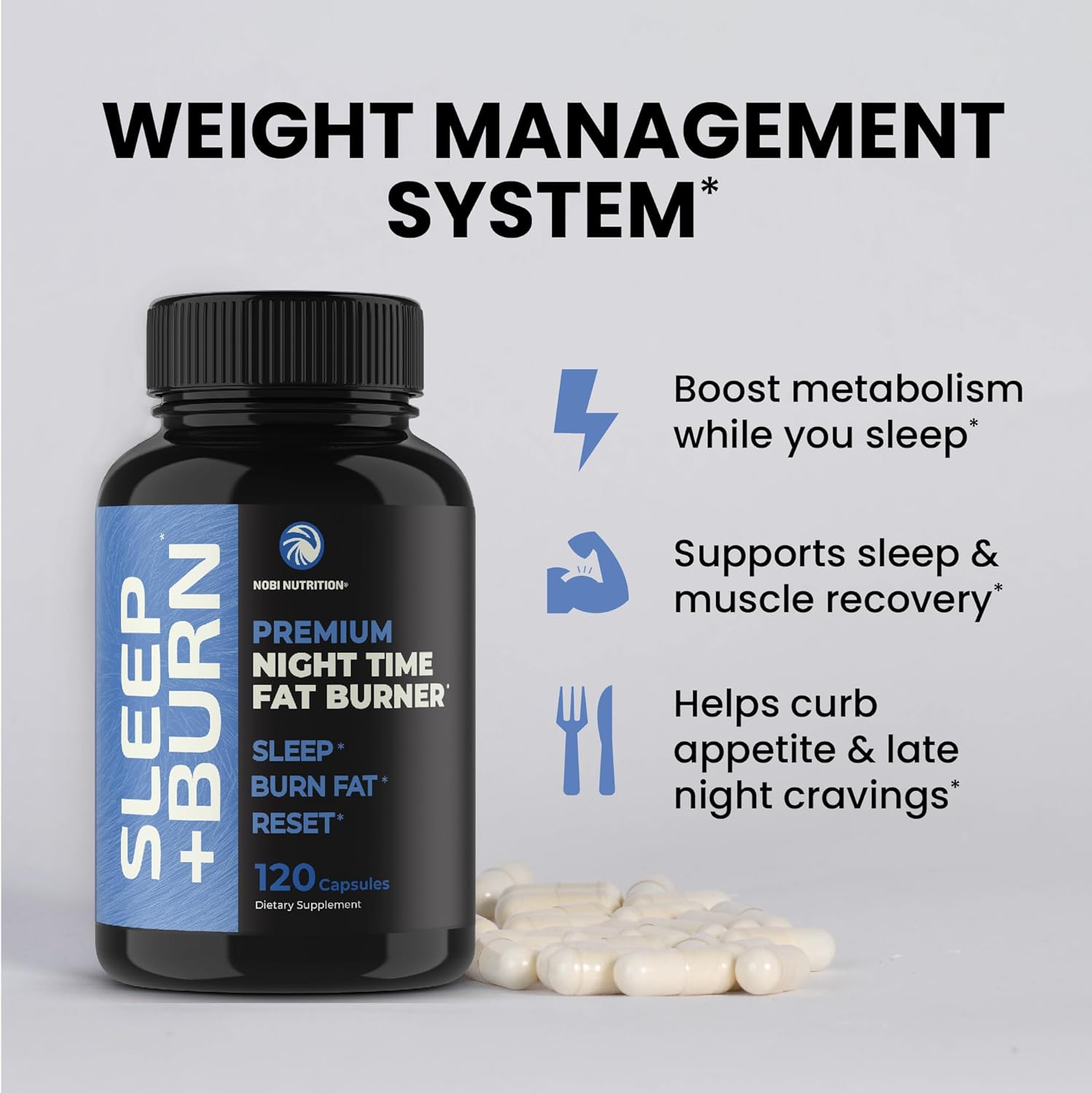 Night Time Fat Burner | Shred Fat While You Rest | Hunger Suppressant, Carb Blocker & Weight Loss Support Supplements | Burn Belly Fat, Support Metabolism & Rest Easily | 120 Nighttime Pills-2