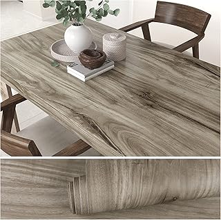 VEELIKE Grey Washed Wood, 15.7''x118'' Rustic Wood Wallpaper Peel and Stick Self Adhesive Wood Grain, Waterproof Wood Look Contact Paper for Countertops Cabinet Furniture