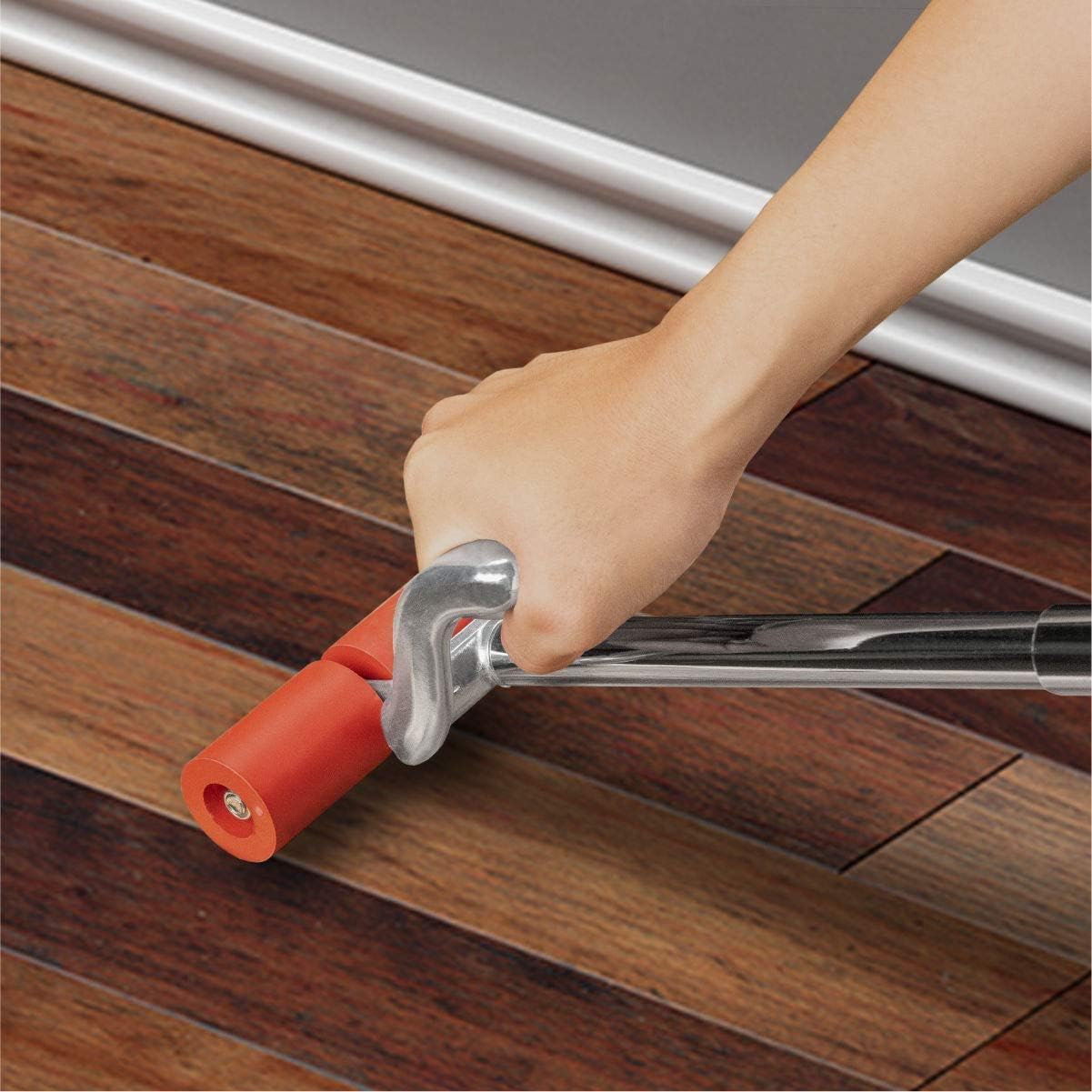 POWERTEC Extendable Floor and Wall Roller for Vinyl Flooring, Tile & Linoleum Roller with Extendable 17" to 27" Handle, 7.5" Wide for LVP, Veneer, Carpet, Wall Coverings, 1PK (71033V)-4