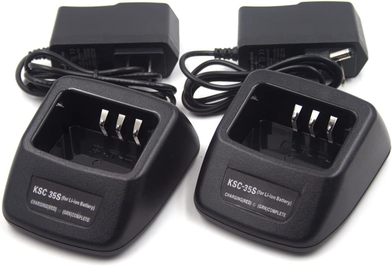 (2-Pack) kSC-35s Rapid Quick Charger for Kenwood Radio TK-2200 TK-2200L TK-2206 TK-2202 TK-2207 TK-2207G TK-3200 TK-3200L TH-K20 TH-K20A TK-2000 TK-3000 KNB-45L KNB-63L KNB-65L Li-ion Battery-0