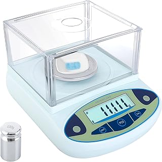 FOUR E'S SCIENTIFIC Lab Scale 100g x 0.001g Accuracy - High Precision Laboratory Analytical Balance with Windshield Digital Scientific Scale Jewelry/Kitchen Scale