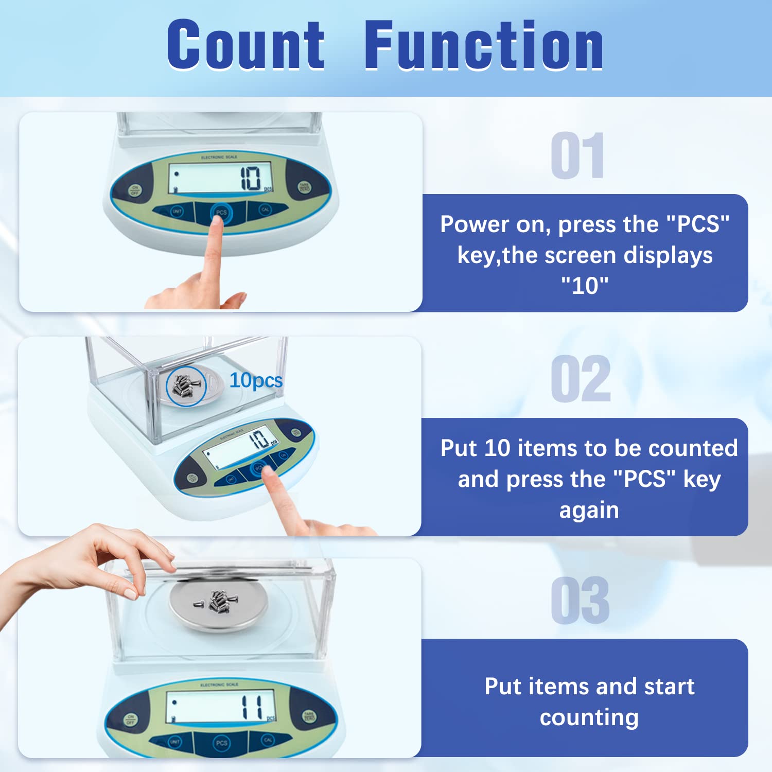 FOUR E'S SCIENTIFIC Lab Scale 100g x 0.001g Accuracy - High Precision Laboratory Analytical Balance with Windshield Digital Scientific Scale Jewelry/Kitchen Scale-4