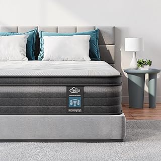 TEQSLI Twin Mattress, 12 Inch Gel Memory Foam Hybrid Mattress in a Box, Medium Firm Pocket Innerspring for Pressure Relief and Cooling Sleep, CertiPUR-US Certified, 10-Year Support (TSA30T-US)