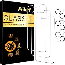 Ailun 3 Pack Screen Protector for iPhone 14 [6.1 inch] + 3 Pack Camera Lens Protector,Case Friendly Tempered Glass Film,[9H Hardness] - HD