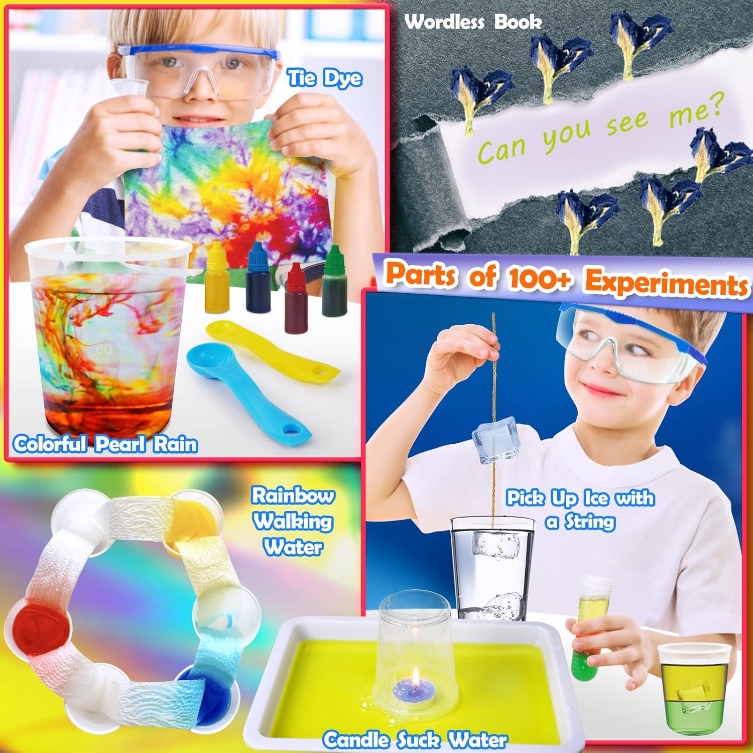 UNGLINGA 100+ Science Lab Experiments Kit for Kids, S.T.E.M Project Activities Educational Birthday Toys Gifts for Boys Girls, Chemistry Set, Gems Dig, Volcano, Glowing Worms-4