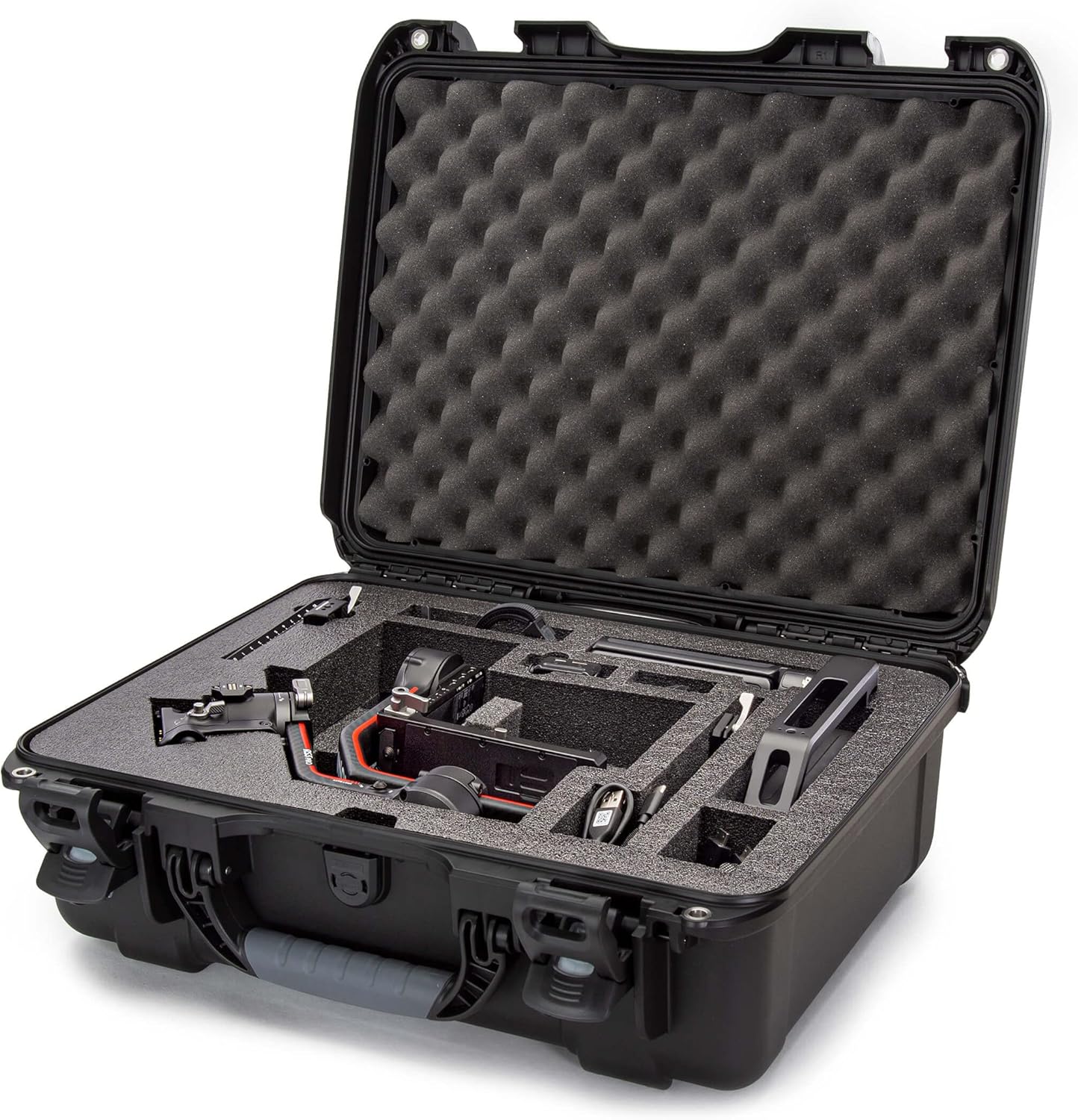 Nanuk 930 Waterproof and Easy to Transport Hard Case with Custom-Cut Foam Insert for DJI RS 3 and RS 3 Pro Combo (Black)-0