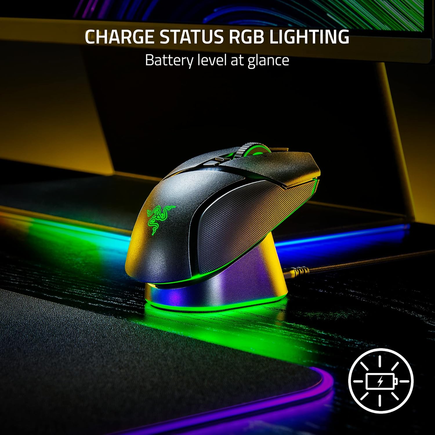 Razer Mouse Dock Pro with Wireless Charging Puck: Magnetic Wireless Charging - Integrated HyperPolling 8K Hz Transceiver - Anti-Slip Base - Chroma RGB Lighting - Classic Black-4