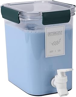 Laundry Detergent Dispenser Beverage Refrigerated Bucket with Faucet Fabric Softener Container for Detergent, Lemonade Juice, Milk, Fabric Softener, Bleaching Agent, Blue