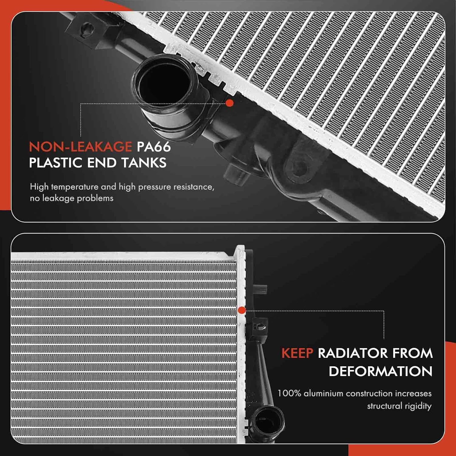 A-Premium Engine Coolant Radiator Assembly Compatible with Honda Accord 2003 2004 2005 2006 2007, V6 3.0L-5