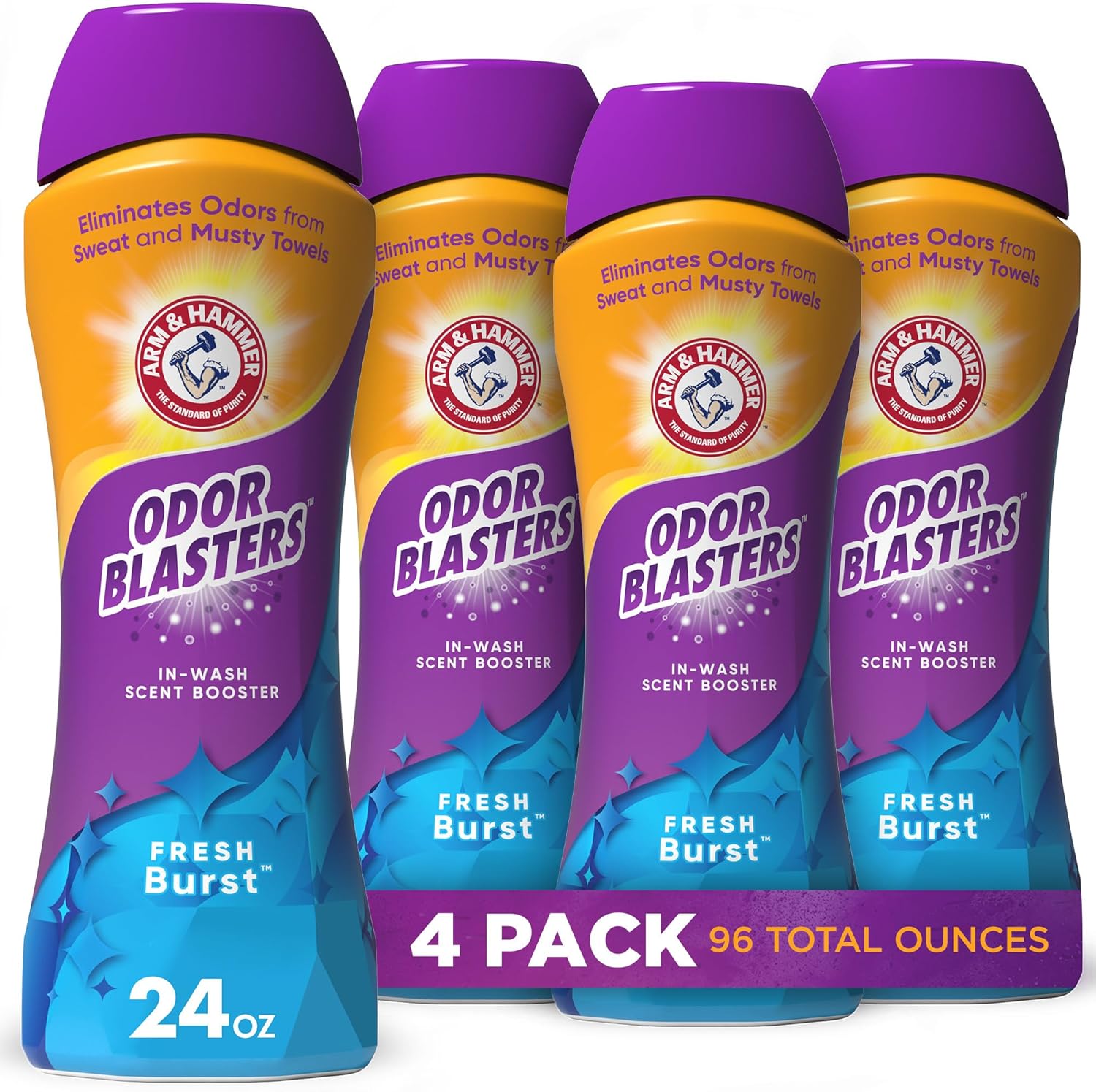 Arm & Hammer Odor Blaster In-Wash Scent Booster - Fresh Burst, 24 oz, Pack of 4-0