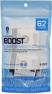 2-Way Humidity Control Pack - Preserve Flavor & Control Humidity at 62% RH - Moisture Absorber for Herbs, Spices & More - 2 Gram (Pack of 6)