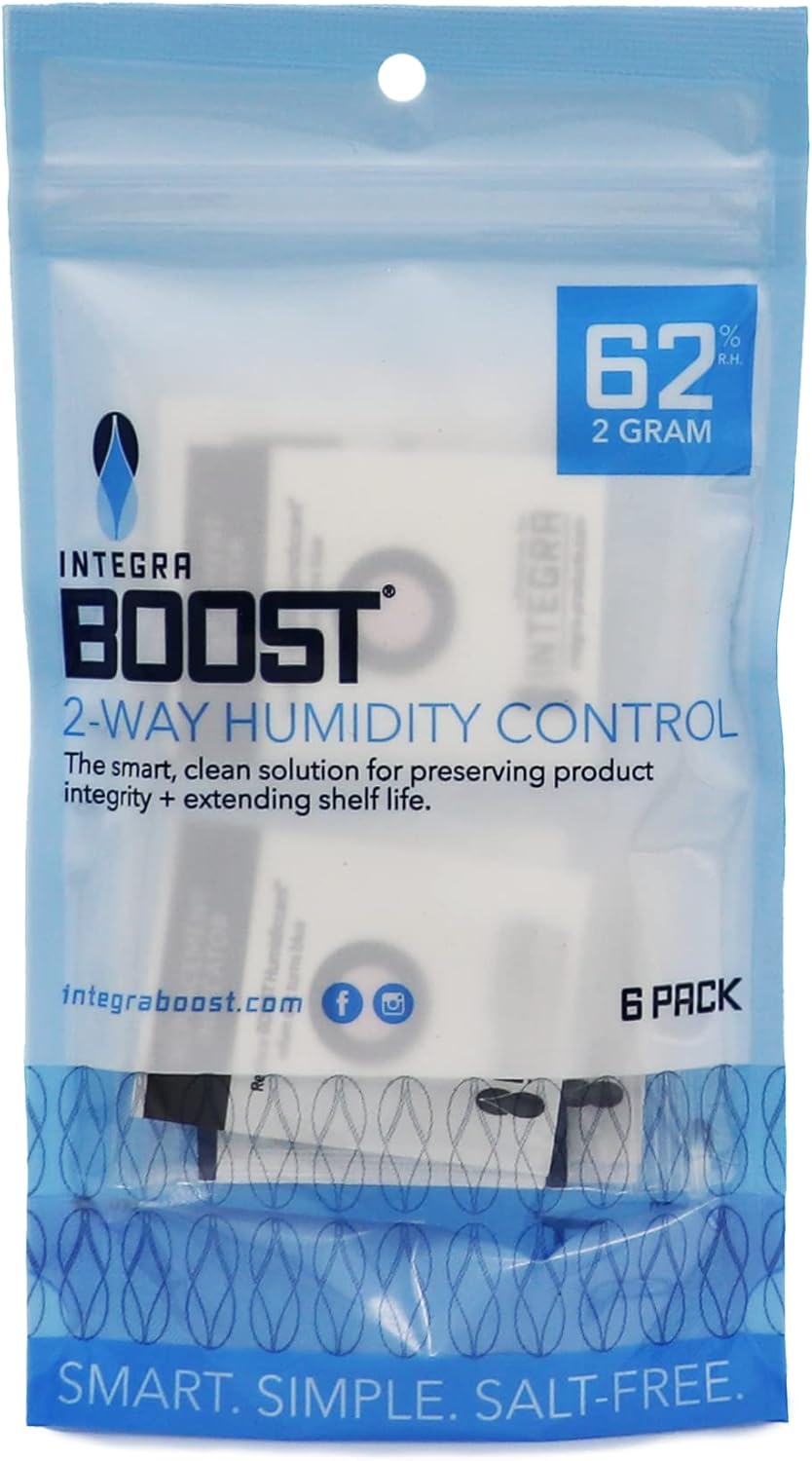 2-Way Humidity Control Pack - Preserve Flavor & Control Humidity at 62% RH - Moisture Absorber for Herbs, Spices & More - 2 Gram (Pack of 6)-0