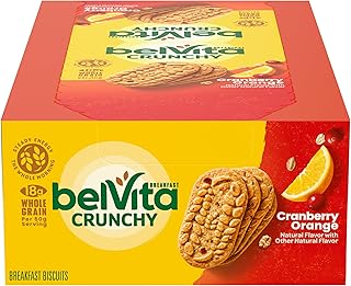 belVita Cranberry Orange Breakfast Biscuits, 8 Packs (4 Biscuits Per Pack)