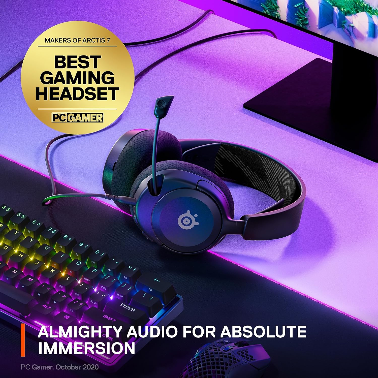 SteelSeries Arctis Nova 1 Multi-System Gaming Headset — Hi-Fi Drivers — 360° Spatial Audio — Comfort Design — Durable — Ultra Lightweight — Noise-Cancelling Mic — PC, PS5/PS4, Switch, Xbox - Black-2