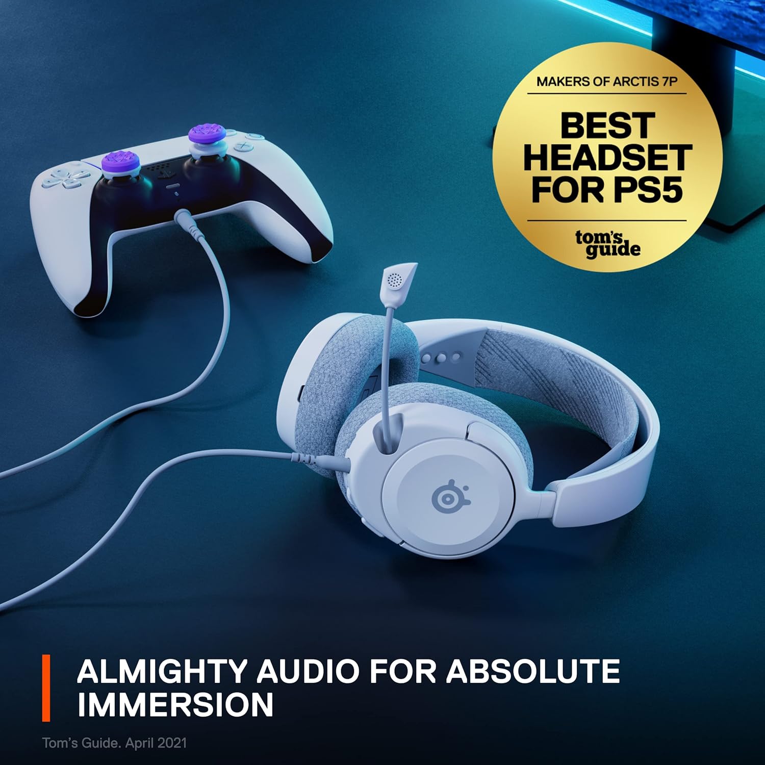 SteelSeries Arctis Nova 1P Multi-System Gaming Headset — Hi-Fi Drivers — 360° Spatial Audio — Comfort Design — Durable — Lightweight — Noise-Cancelling Mic — PS5/PS4, PC, Xbox, Switch - White-2