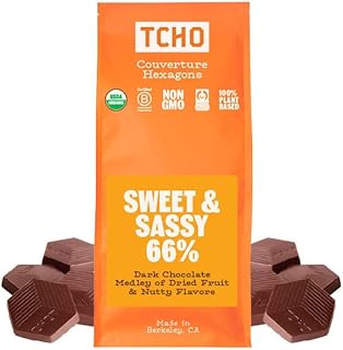 TCHO Sweet & Sassy 66% Dark Chocolate Baking Couvertures (6.6lb Bag) | Organic & Fair Trade Certified | Non GMO, Non-Dairy, Vegan, Soy Free