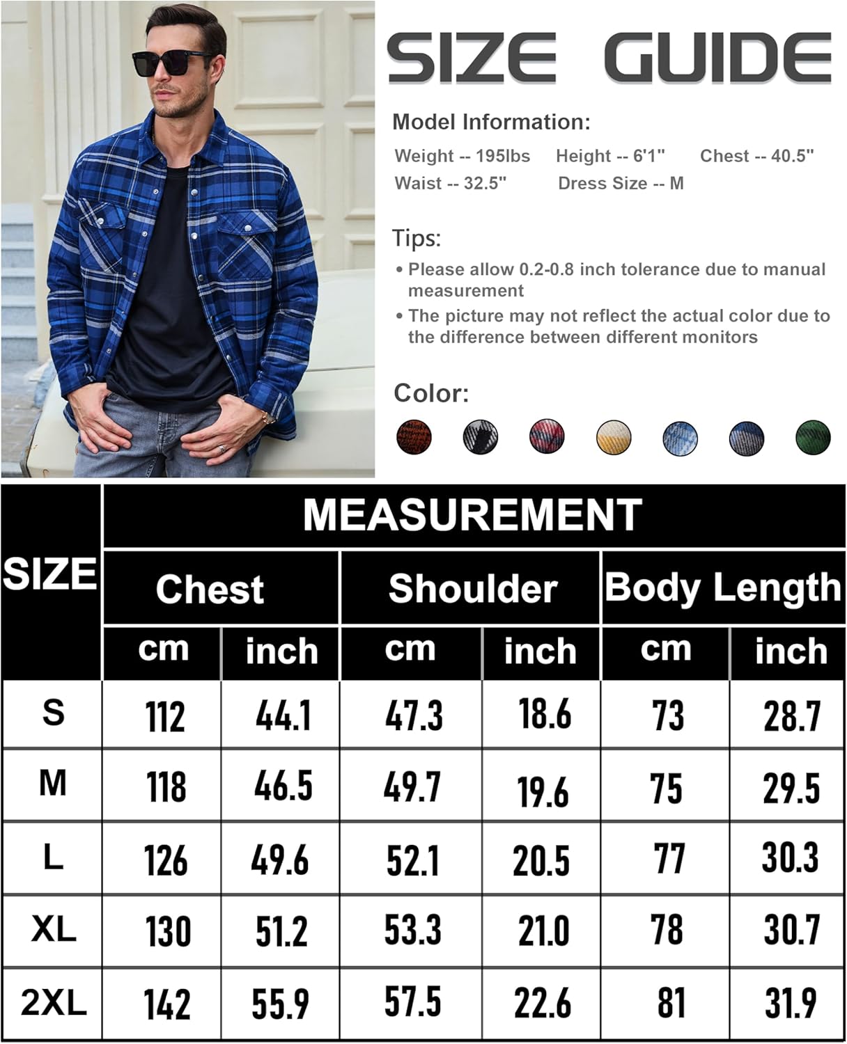 TACVASEN Men's Flannel Shirt Jacket Quilted Lined Long Sleeve Button Down Shirts Jacket-5