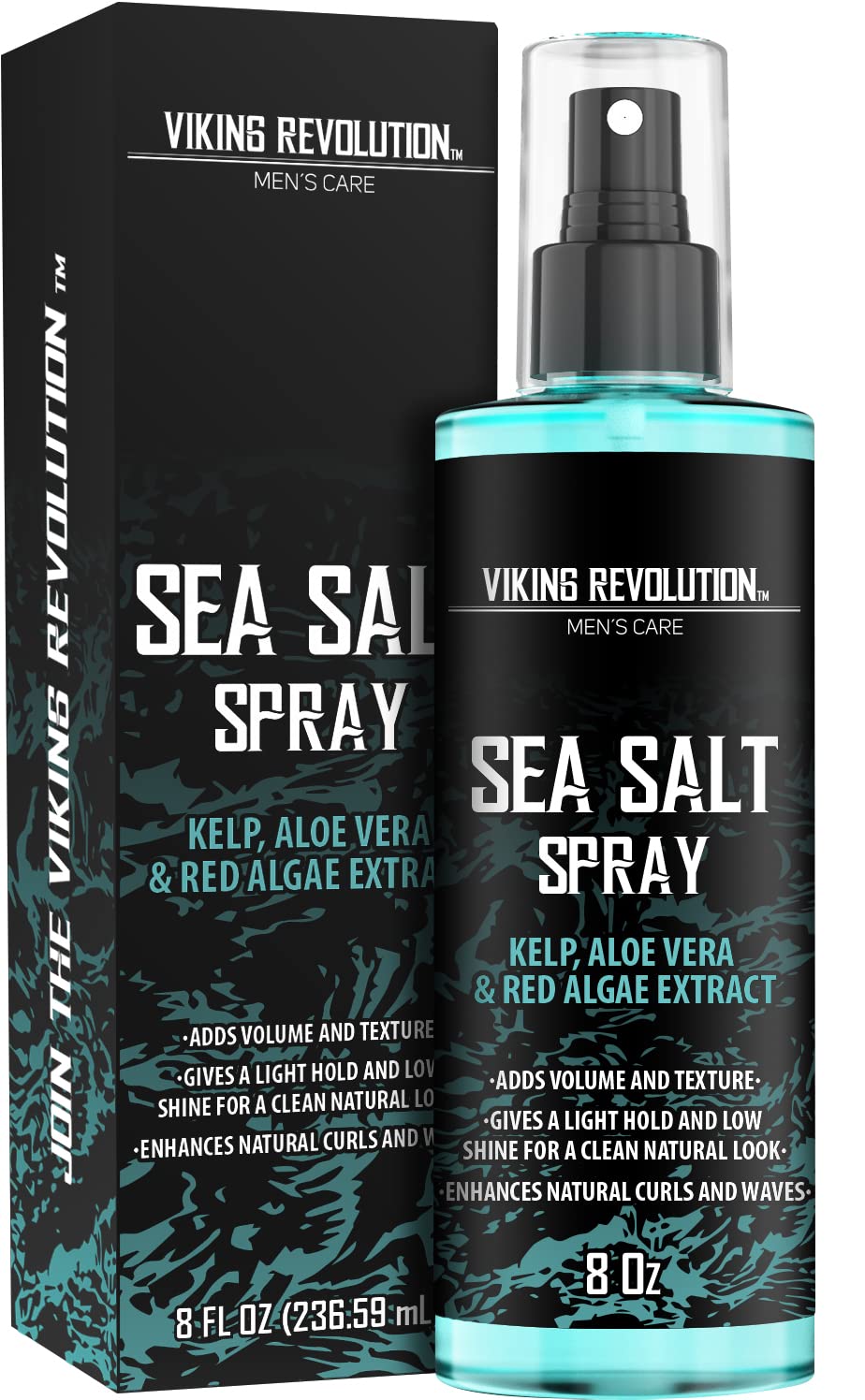 Viking Revolution Sea Salt Spray for Hair Men - Hair Texturizing Spray with Kelp, Aloe Vera and Red Algae Extract - Surf Spray to Add Volume and Texture Sea Salt Spray for Men Beach Hair Spray - 8oz-0