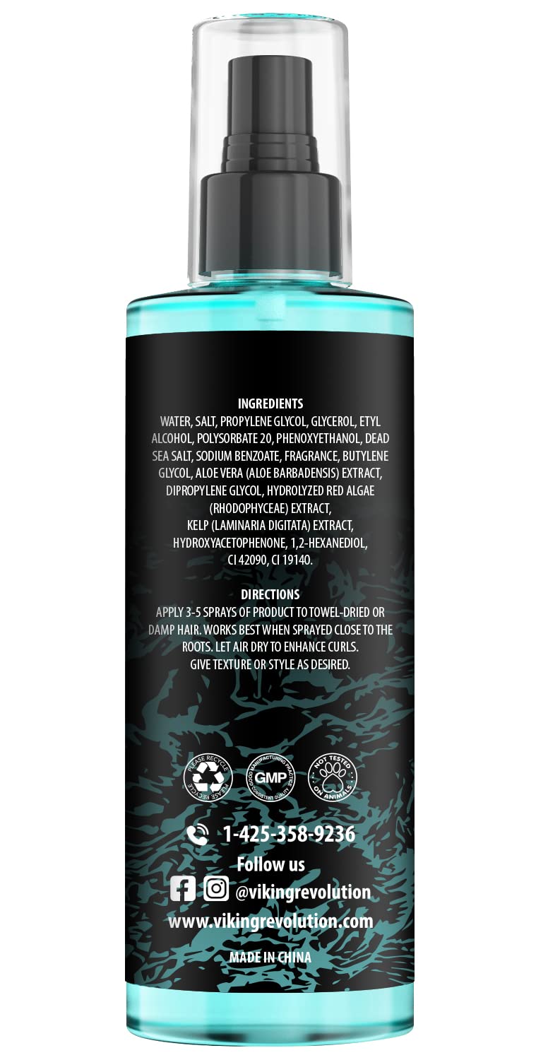 Viking Revolution Sea Salt Spray for Hair Men - Hair Texturizing Spray with Kelp, Aloe Vera and Red Algae Extract - Surf Spray to Add Volume and Texture Sea Salt Spray for Men Beach Hair Spray - 8oz-5