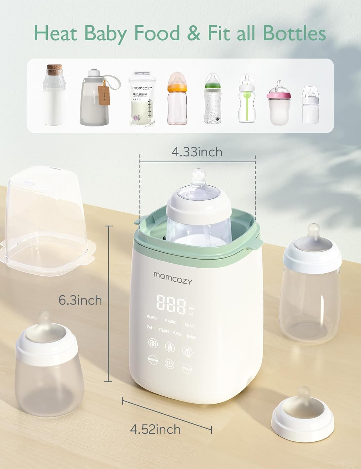 Momcozy Bottle Warmer, Fast Bottle Warmers for All Bottles with Timer, Accurate Temperature Control and Automatic Shut-Off, Multifunctional Bottle Warmer for Breastmilk-4