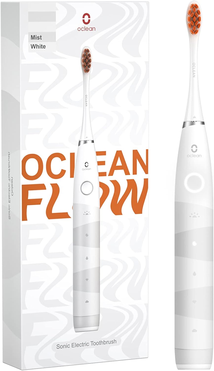 Oclean Electric Toothbrush for Adults, Sonic Toothbrush Soft Gum Care, Whitening, 180 Days Battery Life, IPX7 Waterproof, 76000 VPM Motor, USB C Rechargeable, White-0